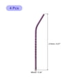 thumbnail image 2 of 4Pack 8.27" Long 0.24" Dia Stainless Steel Bent Threaded Straws for Frozen Bubble Tea Drinks (Purple), 2 of 6