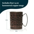 thumbnail image 2 of Libbey 14 Ounce Moscow Mule Mugs with Handle, Hammered Finish Moscow Mule Cups Set of 4 , Copper Cups for Drinking Iced tea, Water and More, 2 of 4