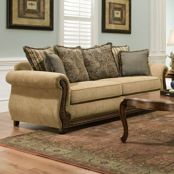 Simmons Upholstery Outback Rolled Arm Sofa Com - Simmons Upholstery Outback Chocolate Sofa And Loveseat Set