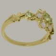 thumbnail image 3 of LBG British Made 9k Yellow Gold Ring with Natural Peridot & Opal Womens Engagement Ring - 33 size options - Size 7.25, 3 of 7