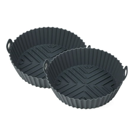 

Wanwan 2Pcs Silicone Bakeware 3D Oil Drainage Tank Heat Resistant Non Stick Evenly Heated with Handle Fryers Pot Liner Kitchen Supply