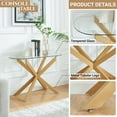 thumbnail image 3 of Gold Glass Oval Console Table, Modern Style Entryway Hallway Narrow Sofa Table, Entrance for Entryway, Living Room, Foyer, Hallway, Office， 45" Lx18 Wx30 H Gold, 3 of 7