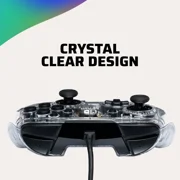 PDP Afterglow Prismatic LED Deluxe+ Audio Wired Controller for Nintendo Switch, Clear, 1 Count 1 Pack
