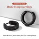 thumbnail image 5 of Pendientes de aro de runa vikinga Silvora 10mm negro para hombres y mujeres de plata esterlina Huggie, 5 of 8