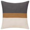 thumbnail image 6 of Ox Bay Xander 20" x 20" Gray/Ivory Striped Cotton Reversible Adult Decorative Throw Pillow, 6 of 11