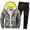 Gray, variant on Fesfesfes Men's Fall And Winter Loose Casual Solid Color Jacket Pants Two-piece Suit Plus Size $10