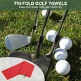 thumbnail image 5 of Uxcell 20"x16" Golf Towels Tri Fold Waffle Pattern Towels Soft Fiber with D Clip Green 2 Pack, 5 of 5