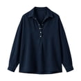thumbnail image 4 of Jeans Shirt for Women Long Sleeve Vintage Washed Denim T Shirt Lightweight Going Out Fall Jean Top Casual Polo Shirts, 4 of 4