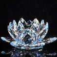 thumbnail image 2 of Lotus Flower Decor, Crystal Decor, 6cm, Light Blue Faceted Sculpting, Living Room Display, Tabletop Placement, 1 Pc, 2 of 5