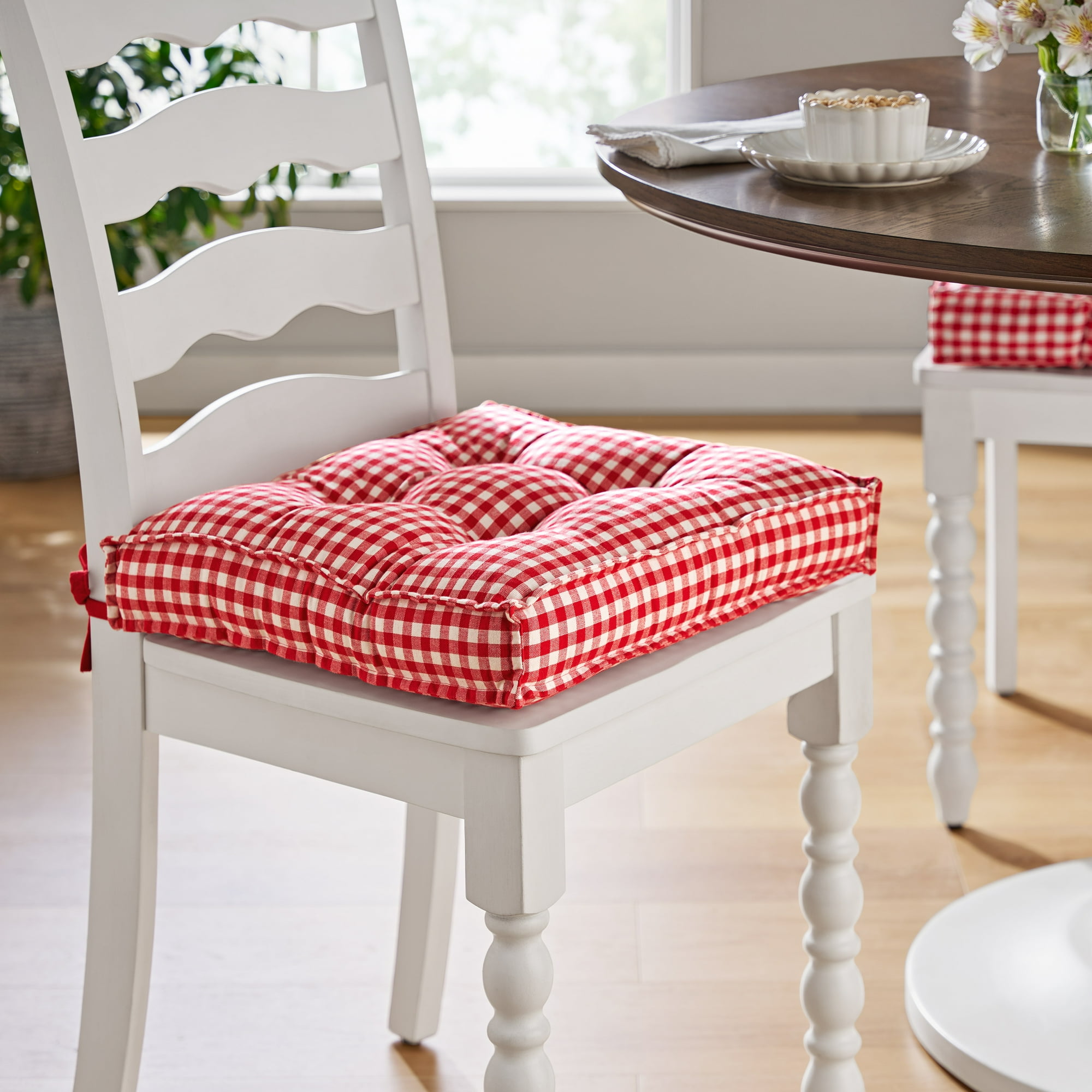 The Pioneer Woman Red & White Gingham Chair Cushion, 17" x 18"