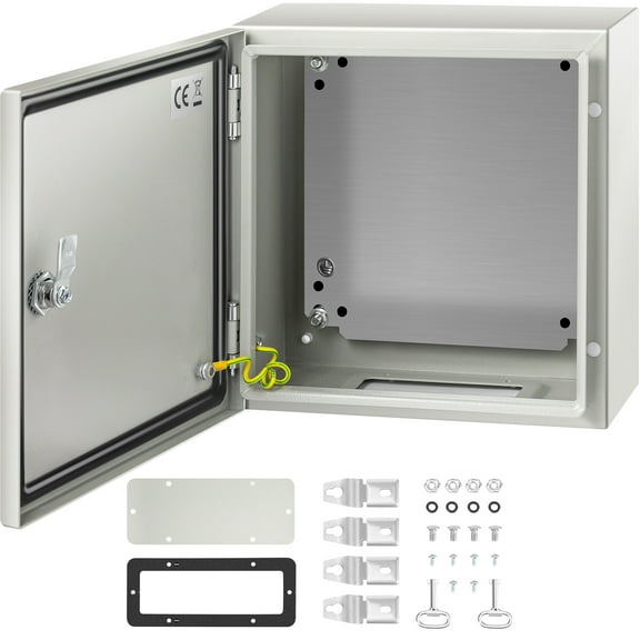 VEVOR NEMA Steel Enclosure, 12 x 12 x 6" NEMA 4X Steel Electrical Box, IP66 Waterproof & Dustproof, Outdoor/Indoor Electrical Junction Box, with Mounting Plate