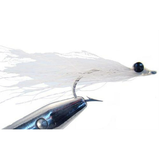 Wild Water Fly Fishing White Sea Trout Heavy Clouser Deep Diving Minnow,  Size 2, Qty. 3