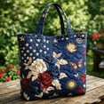 thumbnail image 3 of Quilted Tote Bag for Women 250th Anniversary Quilted Tote Bag for Women,American Flag Shoulder Bags,4th of July Casual Shoulder Bag Gift (Multicolour5,M), 3 of 7
