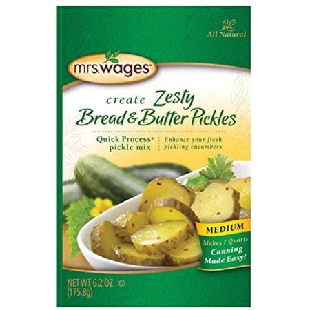 Mrs. Wages Create Zesty Bread & Butter Pickle Mix, Mild, 6.2 oz, 3 pack, Granules in Jar