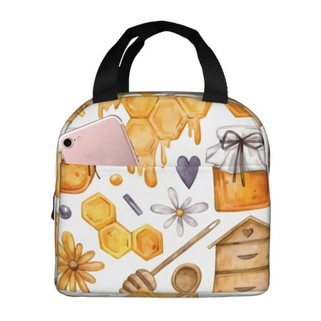 Insulated Lunch Bag for Women Men - Honey Bee Set Leakproof Cooler Lunch Box for Women Men  Lunch Tote Bags for Work School Picnic Travel