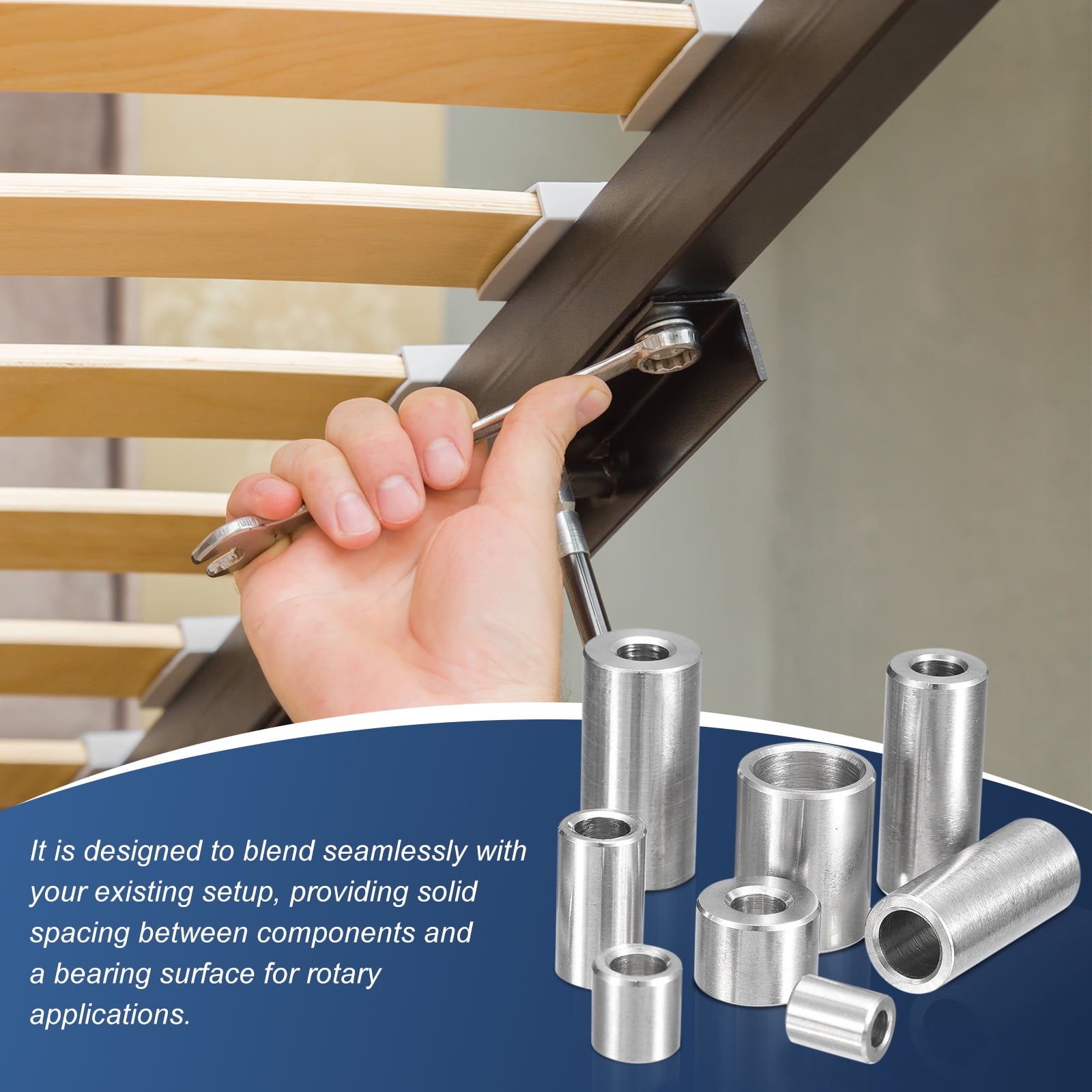 Uxcell Stainless Steel Spacers, Stainless Steel Bushing Screw Standoff Unthreaded Round Spacer 6mmx14mmx35mm
