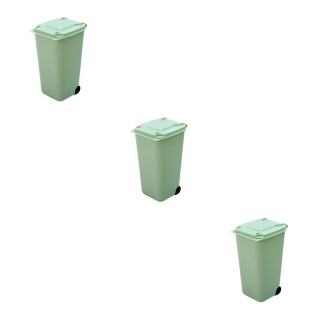 Maytalsory Desktop Trash Can - Wide Application For Home And Office Environmentally Friendly Wheelie Trash green 3Set
