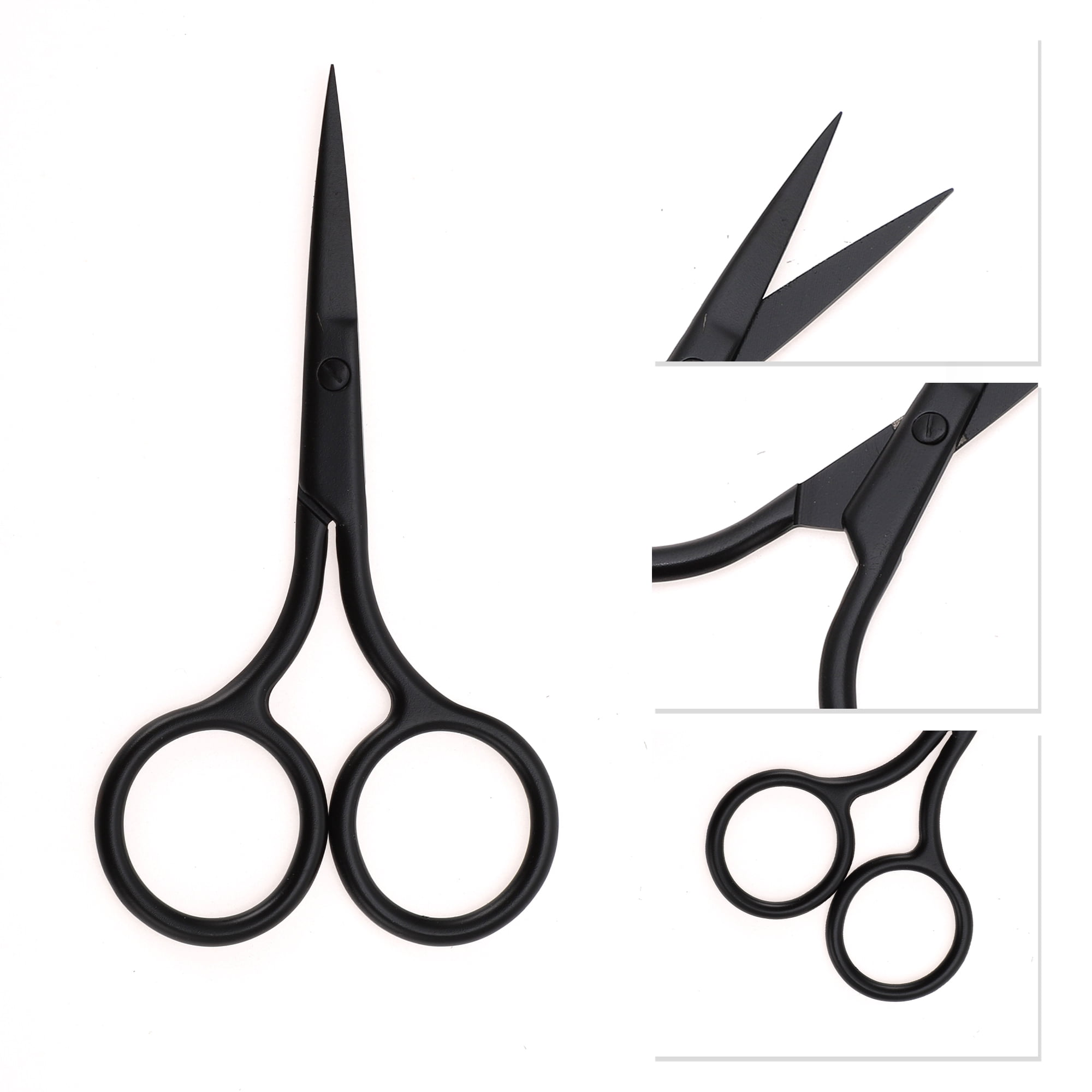 Unique Bargains 1 Pc Fine-edged Scissors Facial Hair Bedroom Black