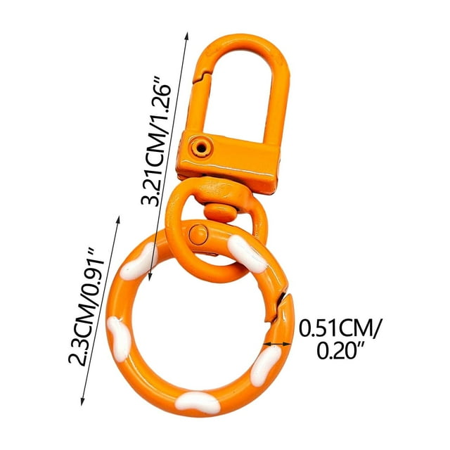 Candy Colored Donut Keychains with Spring Hook and Door Knob Combo Colorful Enamel Coating