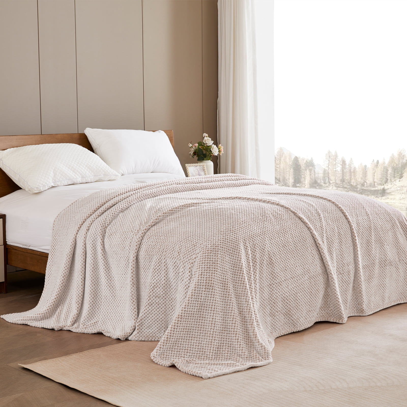 King GnuCEN+RAL BLANKET　【未開封】 Exclusivo Mezcla, Waffle Textured Fleece Blanket, 90