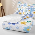 thumbnail image 4 of Meiyoeat Cute Daisy Letter P Quilt Full for Girls,Floral Initial Full Bedspread Sets,Light Blue Yellow White, 4 of 7