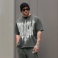 thumbnail image 3 of YOUNGLA Men's T Shirts Oversized Short Sleeves Unisex Loose Solid Streetwear Tee Crew Neck Cotton Tops, 3 of 6