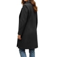 thumbnail image 5 of PBFRDSJ Warm Button Front Peacoat Jacket Notched Lapel Collar Long Sleeve Peacoat for Street Office Business, 5 of 8