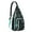 Greenish-blue, variant on Tropical Island Sling Backpack – Boho Safari Jungle Crossbody Daypack with Exotic Palm Tree & Coastal Sunset Print, Lightweight & Stylish for Beach Vacation, Hiking & Travel