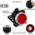 thumbnail image 2 of Faro/Luz de Bicicleta Recargable, Delantera y Trasera, 4 Modos de Brillo, Incluye Cable USB, Resistente a Golpes, Impermeable, para Bicicletas de Montaña, de Carretera, Cochecitos y Camping, 2 of 5