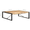 thumbnail image 4 of vidaXL Coffee Table 120x120x40 cm Rough Mango Wood, 4 of 4
