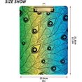 thumbnail image 2 of FMSHPON Peacock Feather Rainbow Tie Dye Clipboard Hardboard Wood Nursing Clip Board and Pull for Standard A4 Letter 13x9 inches, 2 of 7