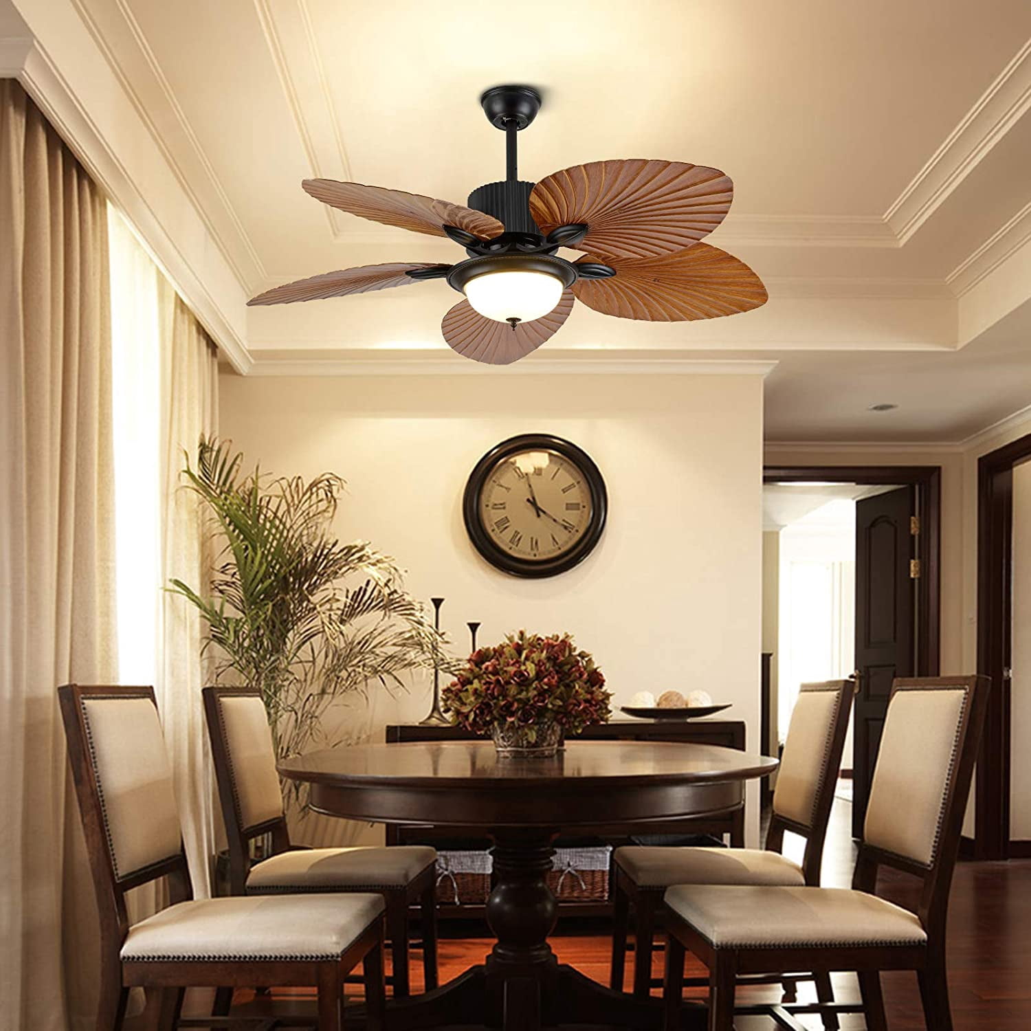 Miumaeov 52” Brushed Bronze Vintage LED Ceiling Fan with Light Kit and Remote Control