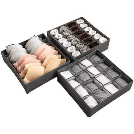 

Tepsmf Storage Bins Non-Woven Fabric 3 Set Collapsible Closet Cabinet Organizer Underwear Storage Plastic Storage Bins