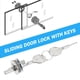 thumbnail image 3 of 1set Sliding Glass Door Lock With Key, Showcase With Chrome Finish Security Slide Case Proof Safety Cabinet Glass Doors Lock, 3 of 10