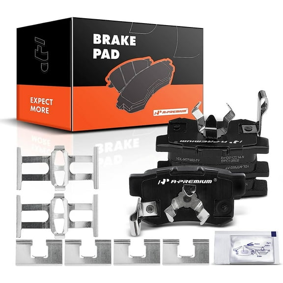 A-Premium Rear Ceramic Disc Brake Pads Set Compatible with Select Acura and Honda Models - CR-V 2005-2016, Crosstour 2012-2015, Accord Crosstour 2010-2011, RDX 2010-2018, with Hardware, 4 Pcs