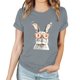 thumbnail image 4 of Pantalones Cortos para las Mujeres Sexy Pascua Moda Impresión Cuello Redondo Tee, Poliéster Ligero Casual Top para Primavera Verano Diario, Blusa de Suéter, 4 of 4