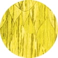 thumbnail image 1 of Ahgly Company Machine Washable Indoor Round Abstract Yellow Contemporary Area Rugs, 4' Round, 1 of 4