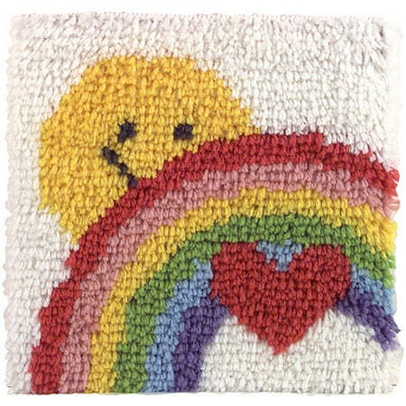 Caron Rug Kits - Caron Natura Latch-Hook Kit, Sunshine Rainbow, 12 X 12