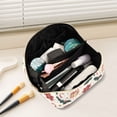 thumbnail image 2 of FORMRS Makeup Bag Travel Cosmetic Organizer for Women Fold Flat Zipper Pouch with Handle, Beige Christmas Candy Canes, 2 of 8