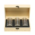 thumbnail image 3 of Caja De Almacenamiento De Monedas De 30 Uds. Contenedor De Caja De Colección De Monedas Conmemorativa De Madera Antioxidante Ajustable Con Almohadilla De Ajuste Monstrate HA015571-00, 3 of 7