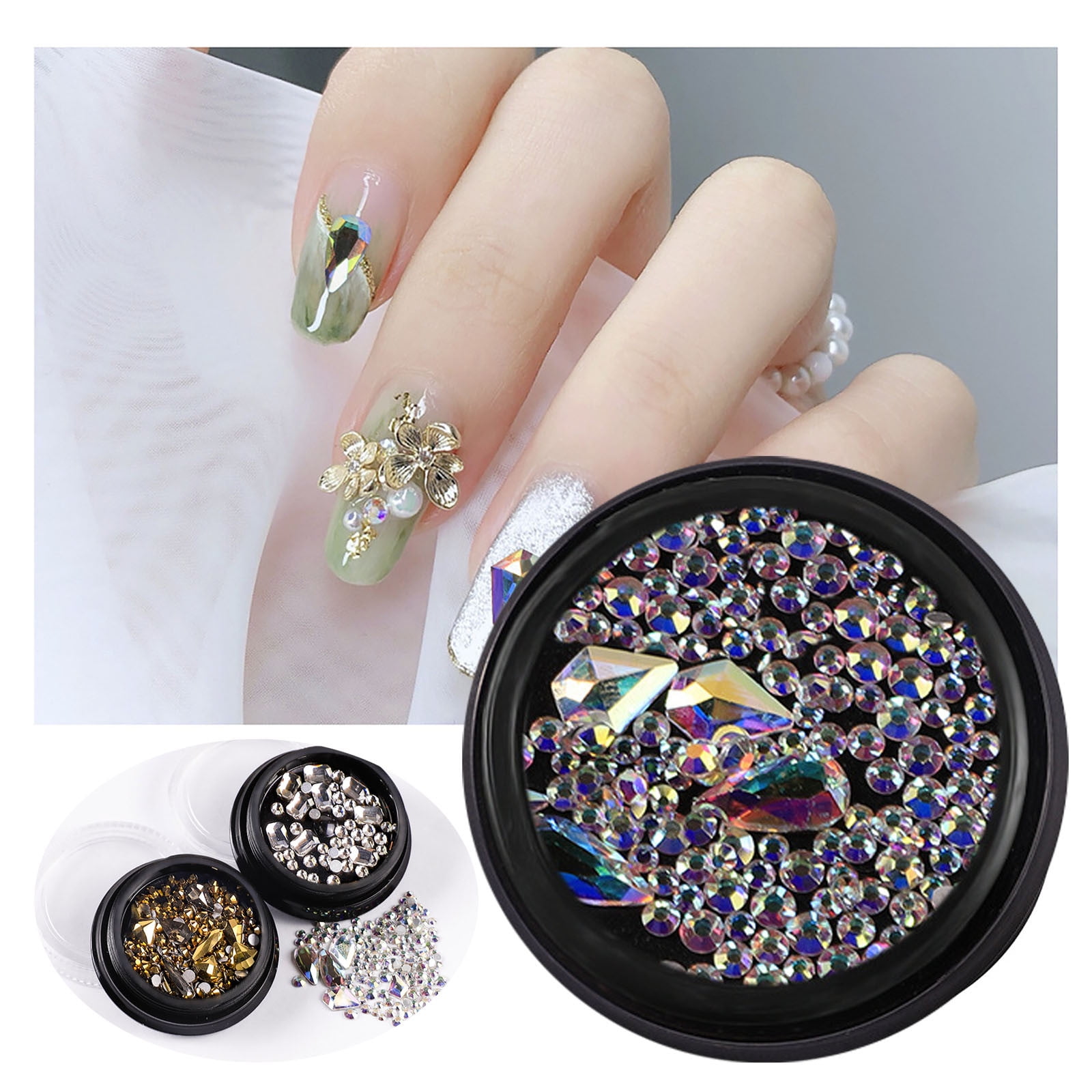 Consumable Nail Art Rhinestones Glitter Diamond Crystal 3D Tips DIY  Decoration beauty products - Walmart.com