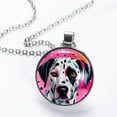 thumbnail image 2 of Spotted Dog Glass Circular Pendant Necklace - Women's Jewelry, 2 of 5
