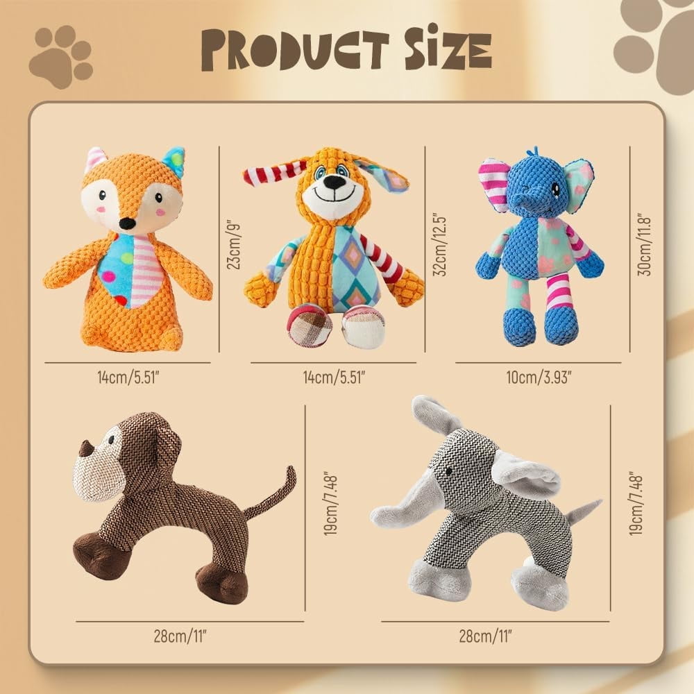 Squeaky Plush Dog Toy for Chewers - 2026 Upgraded Durable Stuffed Monkey Toy with Squeaker, for Small, Medium & Large Dogs, Interactive Fetch & Chew Toys P