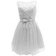 thumbnail image 1 of Vestido de dama de honor de encaje, vestido de fiesta corto, vestido de noche, vestido de dama de honor ajustado, vestidos de desfile de boda (gris, talla XS), 1 of 8