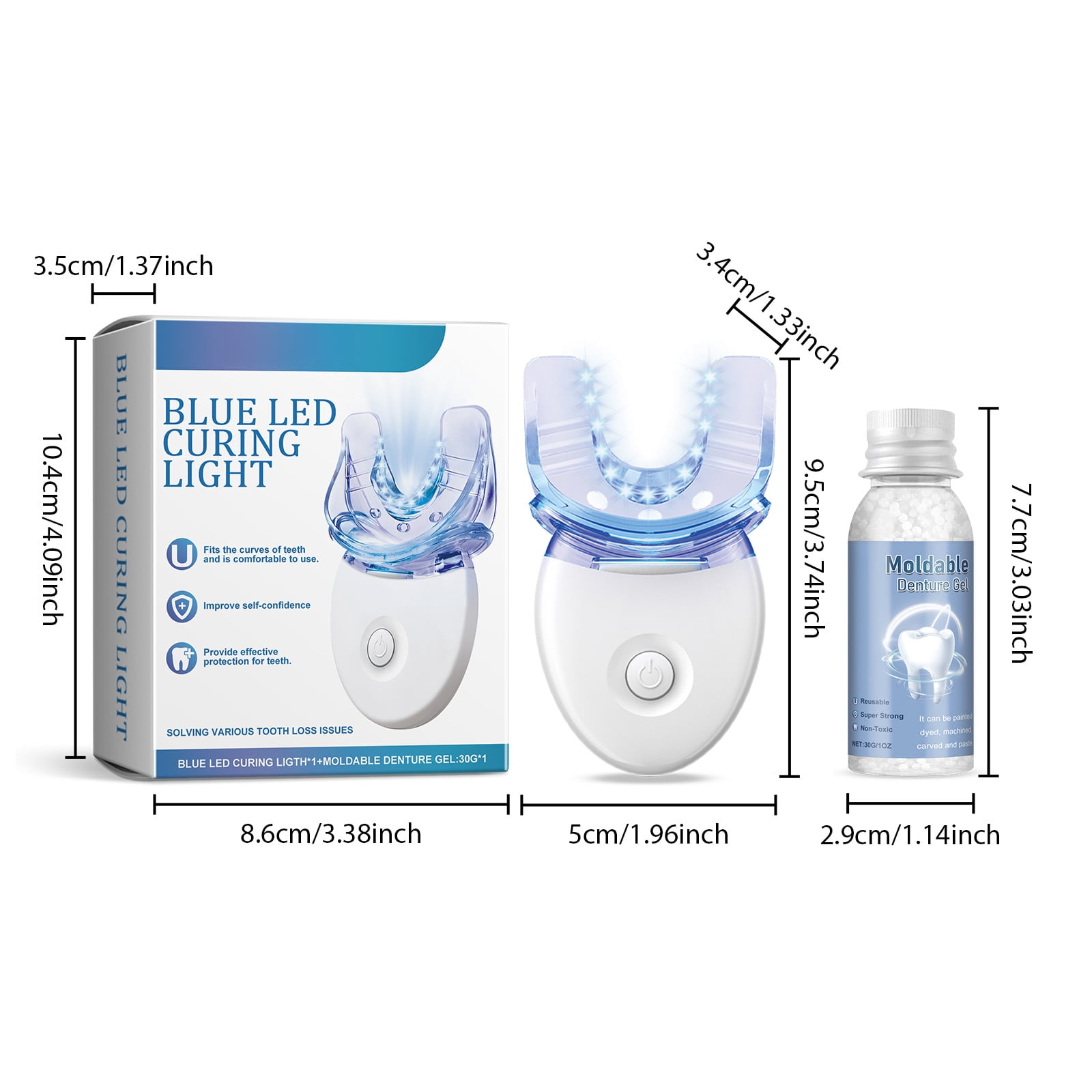 Alvantor Dental Care Kit Tooth Repair Moldable Filling for Missing Broken Teeth Gaps, White