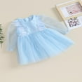 thumbnail image 4 of EIMELI Robe Tutu en Tulle pour Bébé Fille, Robe Courte à Manches Longues pour Tout-Petit avec Garniture en Plumes, Robe de Fête Princesse d'Automne à Col Rond, 4 of 9