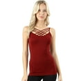 thumbnail image 2 of PacificPlex Womens Lattice Seamless Criss-Cross Cami Top, 2X/3X, Dark-Rust, 2 of 7