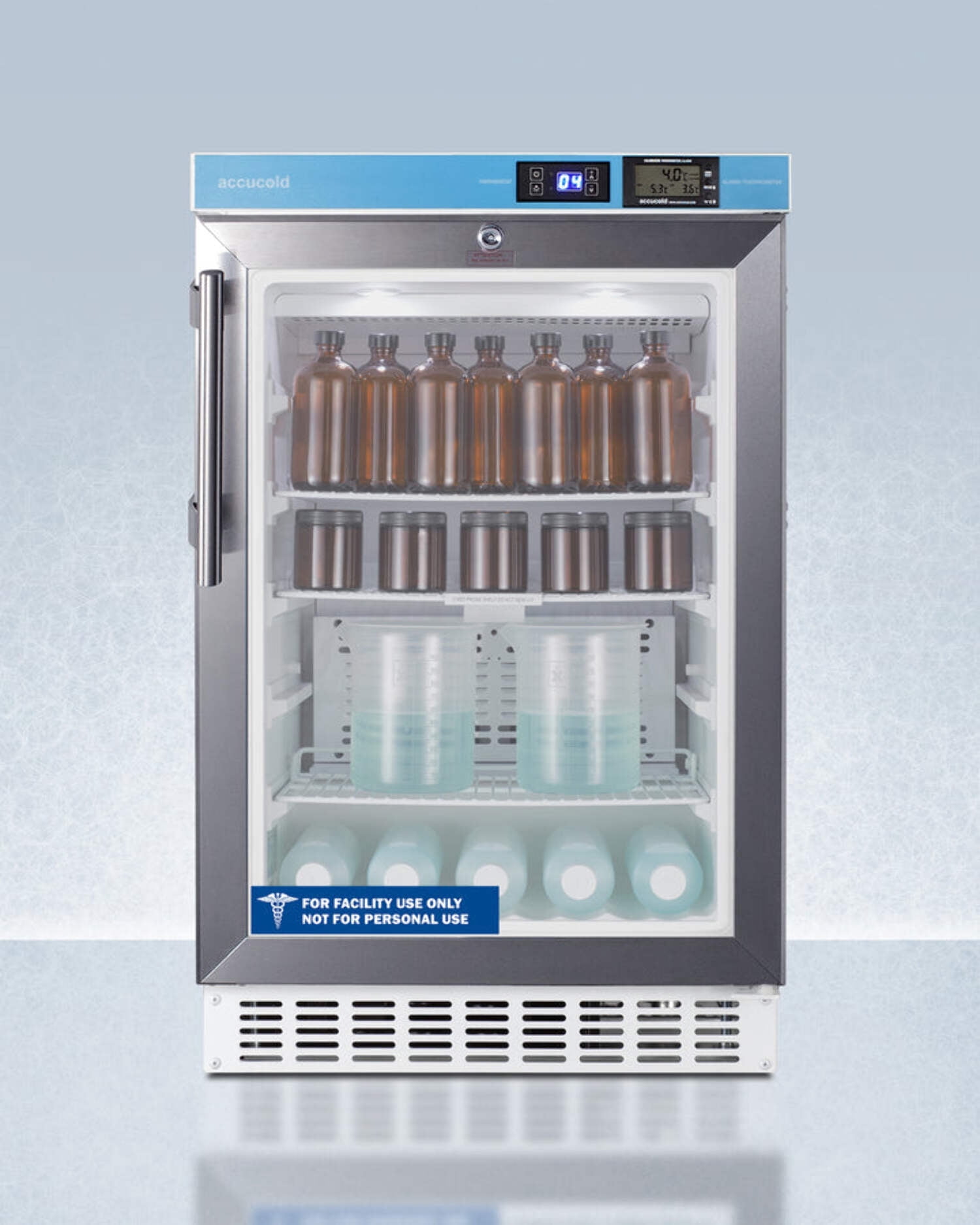 Accucold ACR46GLCAL 20" Built-In Glass Door Pharmacy Refrigerator, 2.65 Cu.Ft., NIST Certified