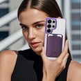 thumbnail image 6 of Dteck for Samsung Galaxy S25 Ultra with Magnetic Removable Magnetic Card Holder Wallet, With Magnetic Wallet Cards, Shockproof Slim Back Hard Case, Purple, 6 of 6