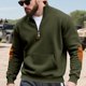 thumbnail image 4 of pstuiky camisetas de manga larga para hombre, Blusa/camisa informal y moderna de color liso con cuello alto, manga larga y bolsillo con cremallera para hombre top de hombre xl, 4 of 9